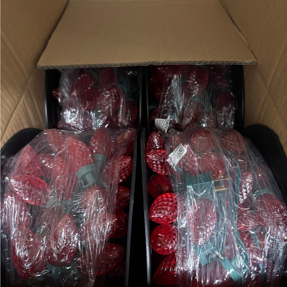 C9 Red Christmas Lights 100ct spool